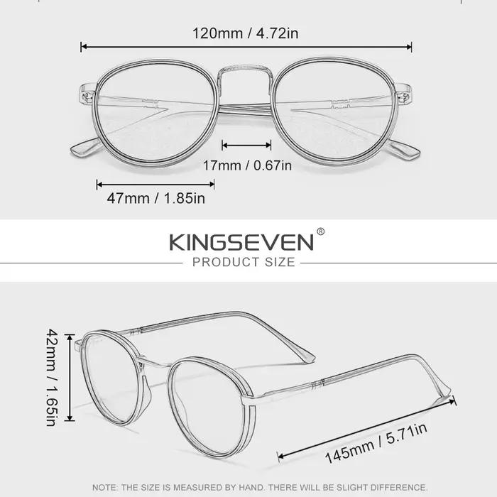 KINGSEVEN Lunettes de soleil rétro pour hommes et femmes, monture ronde, polarisées, accessoires de