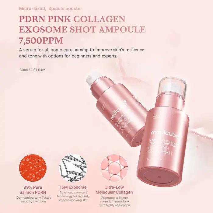 Medicube PDRN Pink Collagen Exosome Shot, Lissant et à absorption rapide, Aide à maintenir l'équilib