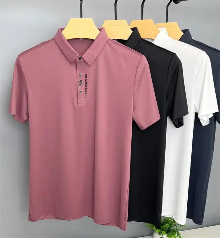 Haute qualité Ice Silk manches courtes hommes polo shirt été nouvelle marque mode broderie DESIGN TO