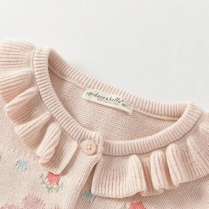 Dave Bella automne hiver filles bébé enfants pull tricoté pull décontracté doux mignon doux tricots