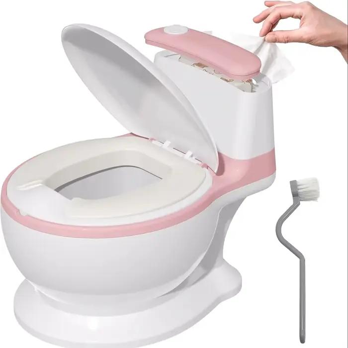 Pot WC Pour Apprentissage De La Propreté - Toilette Bébé & Enfant - Confortable Anti Dérapant Avec B