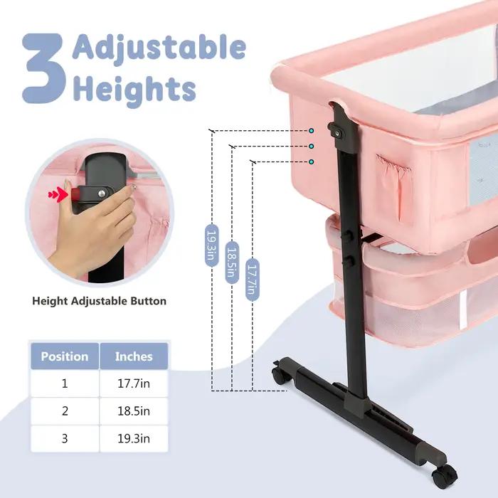 Lit d'appoint pliable pour bébé Kmaier avec panier de rangement et maille respirante