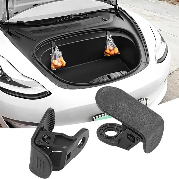 Crochet de coffre avant de voiture, 2 pièces, pour Tesla modèle 3 2017 – 2020, Installation de Clip