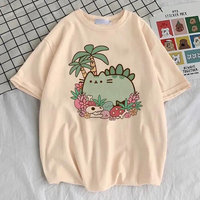 Pusheen chemise adolescent Y2k 2000s graphique rétro années 80 kawaii t-shirt université numérique V
