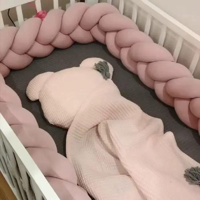 Pare-chocs tressé à nœud 1M/2M/3M/4M, protection de lit pour bébé, oreiller en peluche, coussin de b