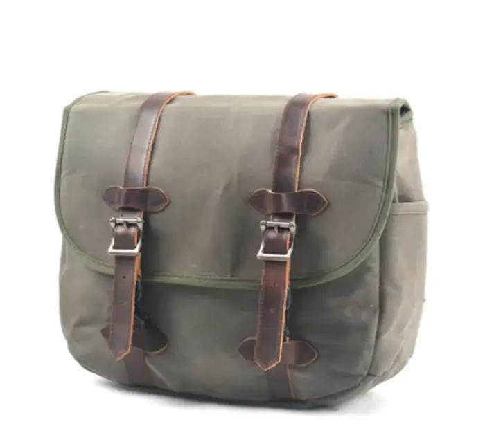 Sac latéral en toile teintée pour moto, sac de moto vintage, sac de vélo extérieur, batik, avertir