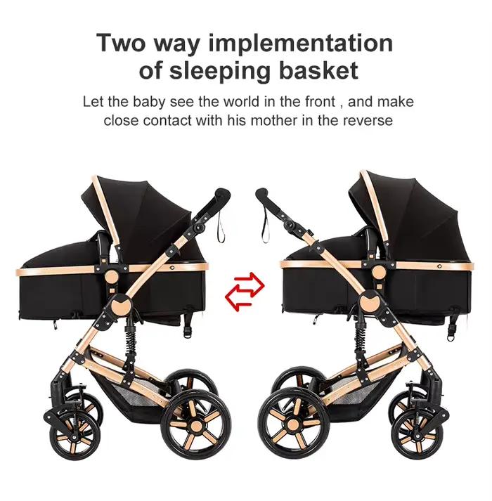 Poussette 3 en 1 pour bébé, pliable, portable, avec moustiquaire, certifiée UE