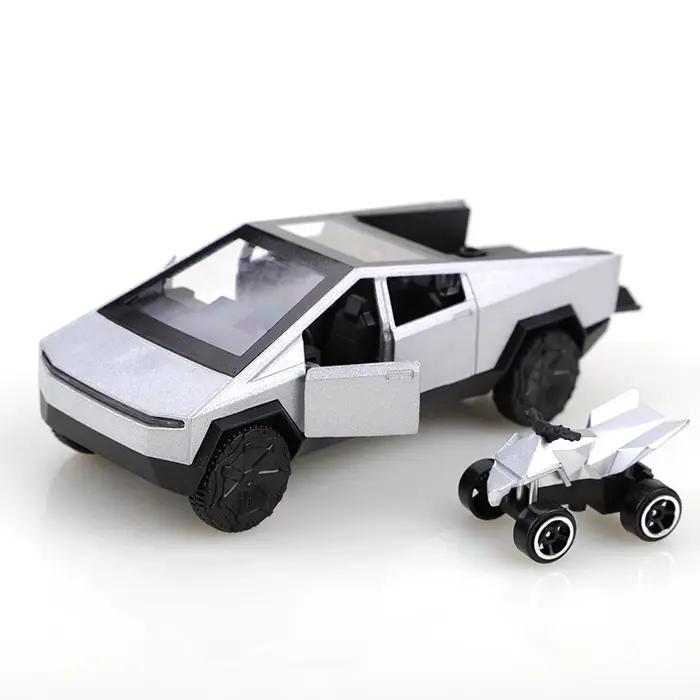 (Bagagé) Collection de voitures à tirer CyberTruck en alliage 1:36 pour garçons et enfants, une gran