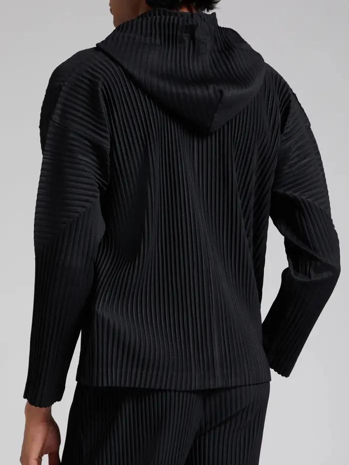 ATA YAKE-Sweat à Capuche Plissé à Fermeture Éclair pour Homme, Veste Classique Décontractée, Manteau