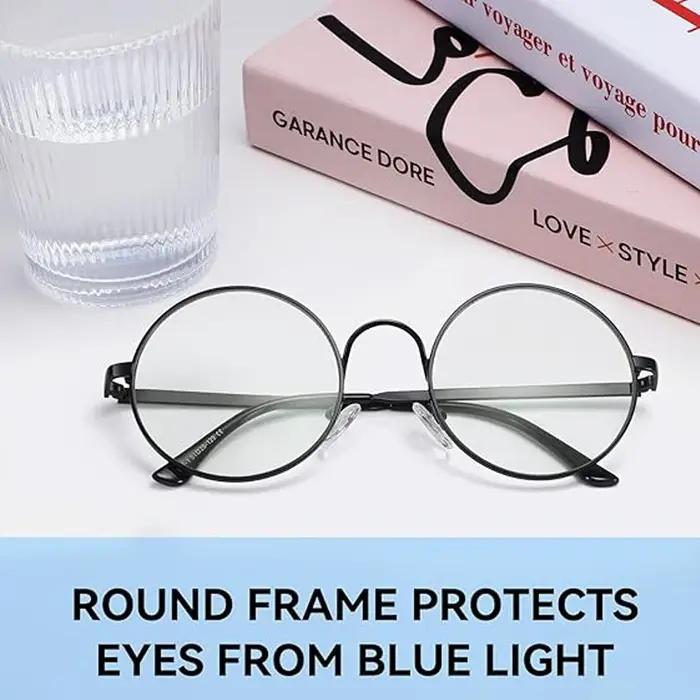 Miroir d'ordinateur rond rétro pour hommes et femmes, lumière bleue, lecture, jeux, Protection des y