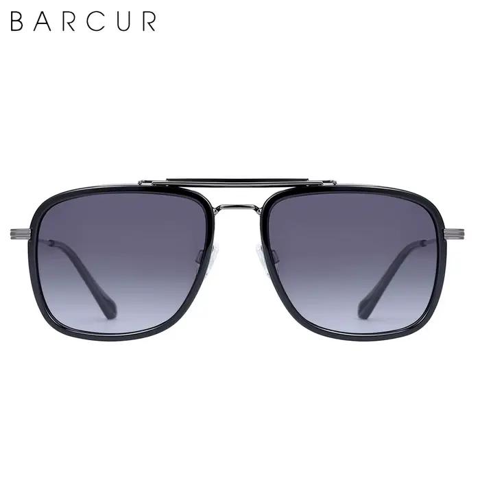 BARCUR-Lunettes de soleil carrées de luxe pour hommes et femmes, verres dégradés, polarisées, access