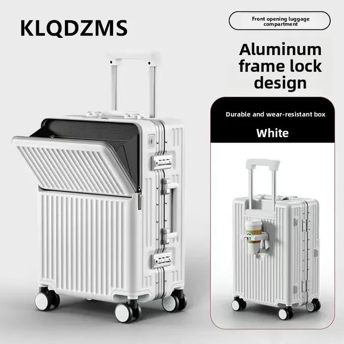 KLQDZMS valise multifonctionnelle ouverture avant valise d'embarquement boîtier de chariot pour ordi