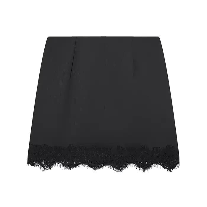 Femmes Mini jupe en dentelle Sexy a-ligne plissée taille haute jupe pour les femmes printemps été no