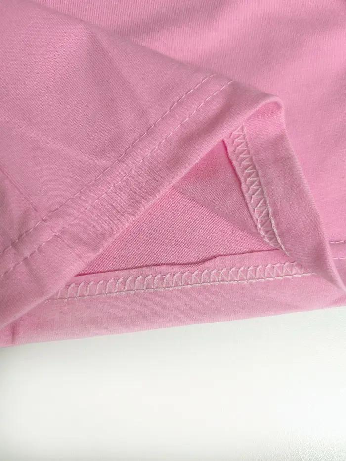 T-shirt d'été pour filles, imprimé lettres, avec nœud, coupe ample, long, pour enfants de 3 à 12 ans