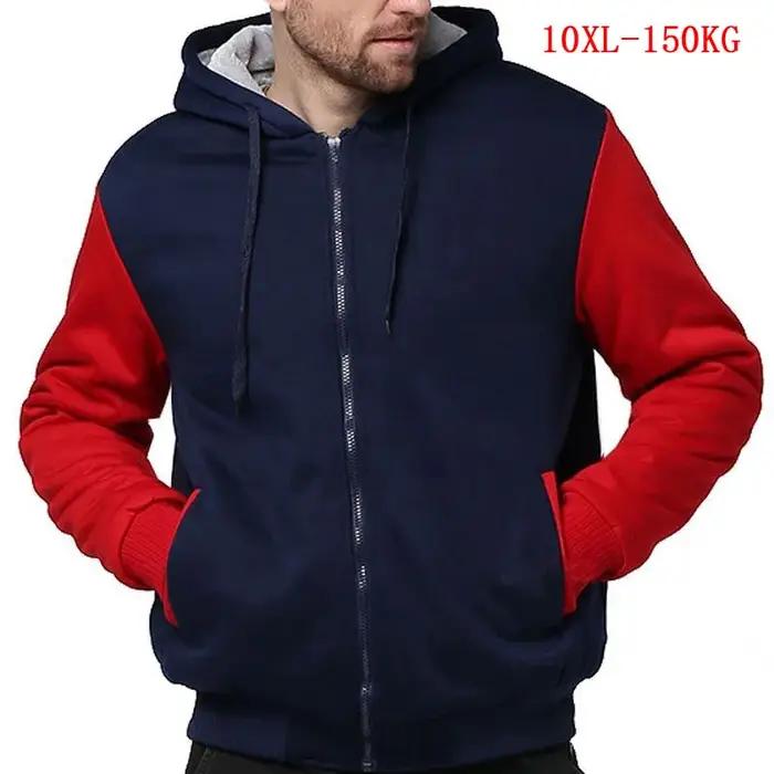 Sweat-shirt à Capuche en Polaire Épaisse et Chaude pour Homme, Veste de Grande Taille, 7XL, 8XL, 9XL