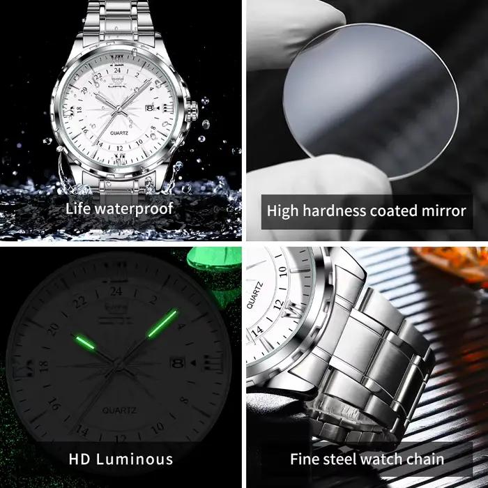 OPK-Montre à quartz avec ceinture en acier pour homme, calendrier touristique, marque, 6003