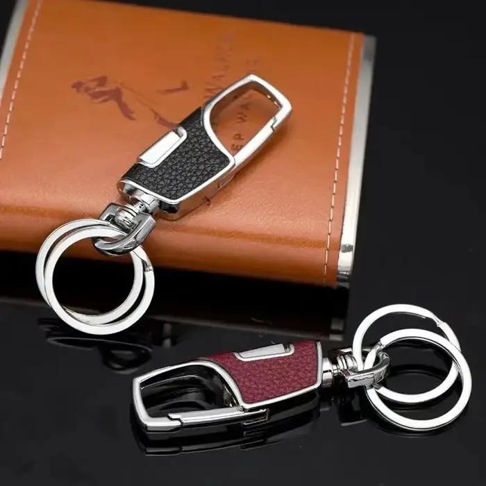 Porte-clés en métal à double anneau robuste et élégant pour homme occasions spéciales cadeau durable