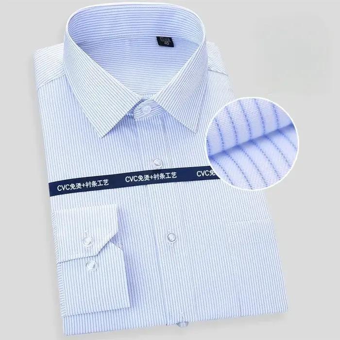 Haute qualité 100% coton hommes robe à manches longues chemise nouveau solide mâle grande taille cou