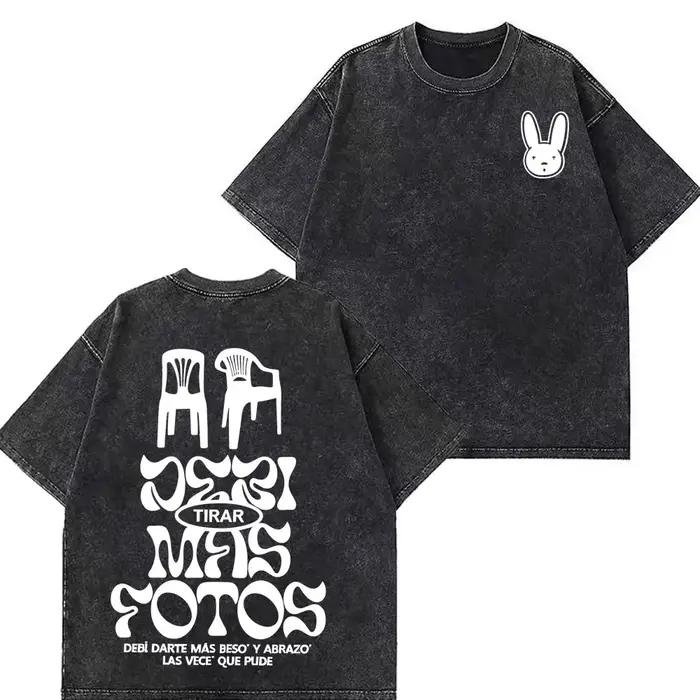 T-shirts décontractés en coton pour hommes et femmes, style vintage délavé, merch DTMF, collection D