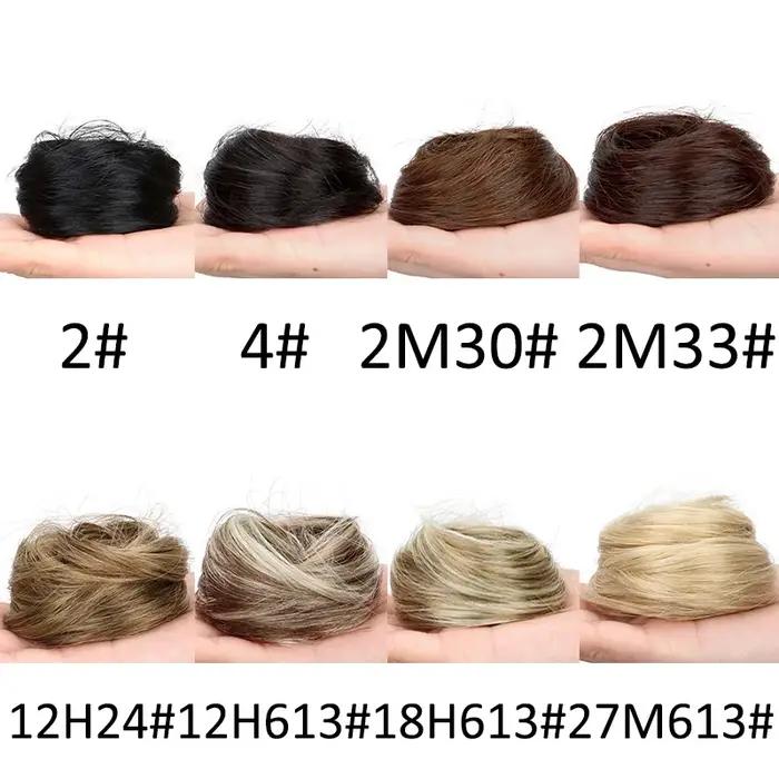 Chignon synthétique élastique désordonné pour femme, postiches, chouchou bouclé, bande de chignon, f