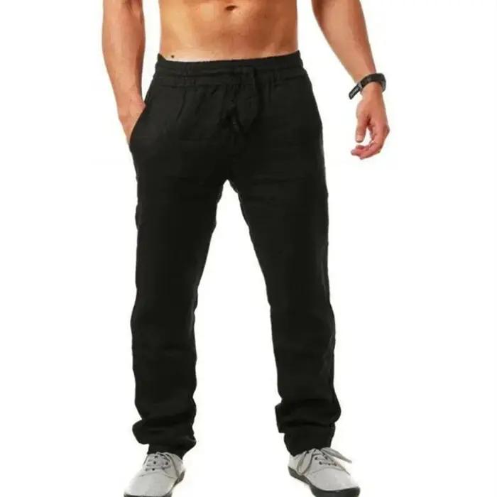 Pantalons décontractés pour hommes été mâle respirant haute qualité pantalon de survêtement couleur