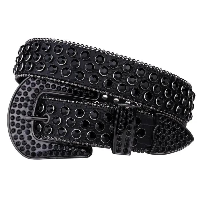 Ceintures cloutées en strass pour femmes, ceinture en cuir Pu brillant, ceinture de fête de mariage,