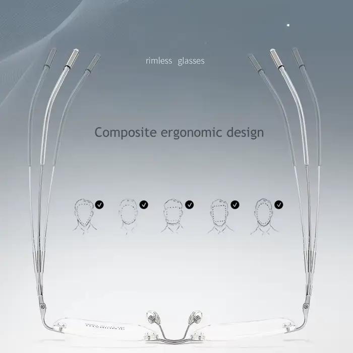 F · DRACON lunettes sans cadre en titane pur lunettes carrées simples et rétro pour hommes monture o