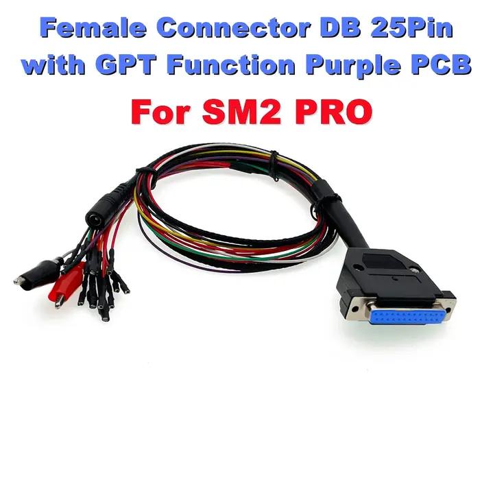 SM2 PRO – accessoires avec fonction GPT, câble ODB2 DB 25 broches, affichage LED PCB violet, broche