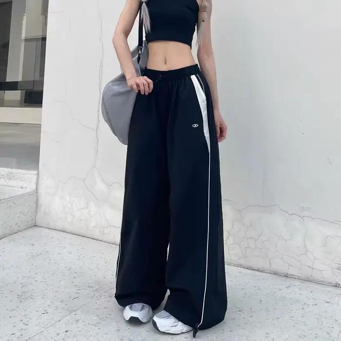 Pantalon de jogging décontracté pour femmes, mode Streetwear, surdimensionné, sport, jambes larges,
