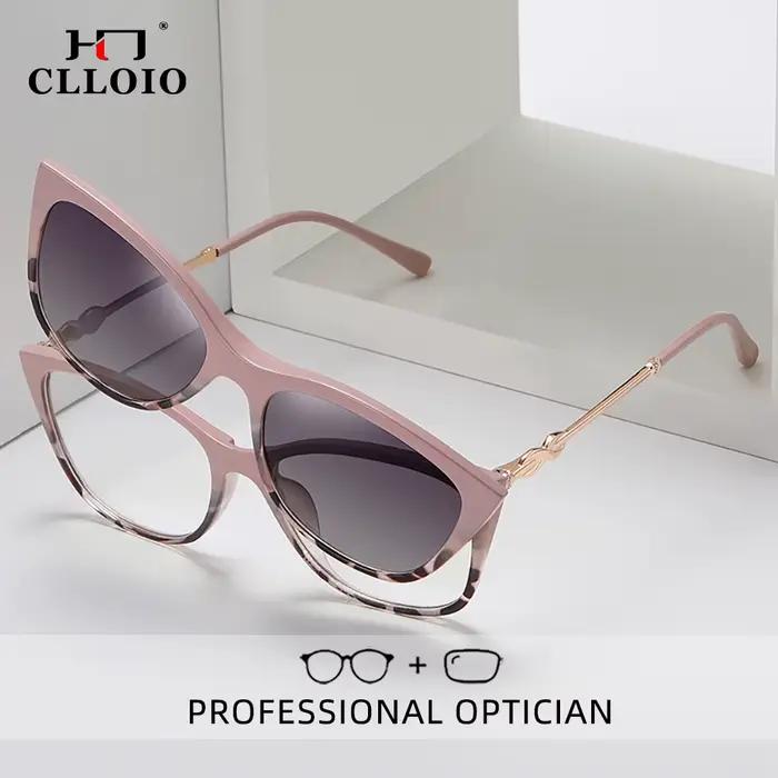 CLLOIO pince magnétique sur lunettes de myopie optique femmes conduite lunettes de soleil polarisées