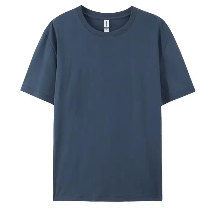 T-shirt décontracté à manches courtes pour hommes, 100% coton doux, avec motif de document solide