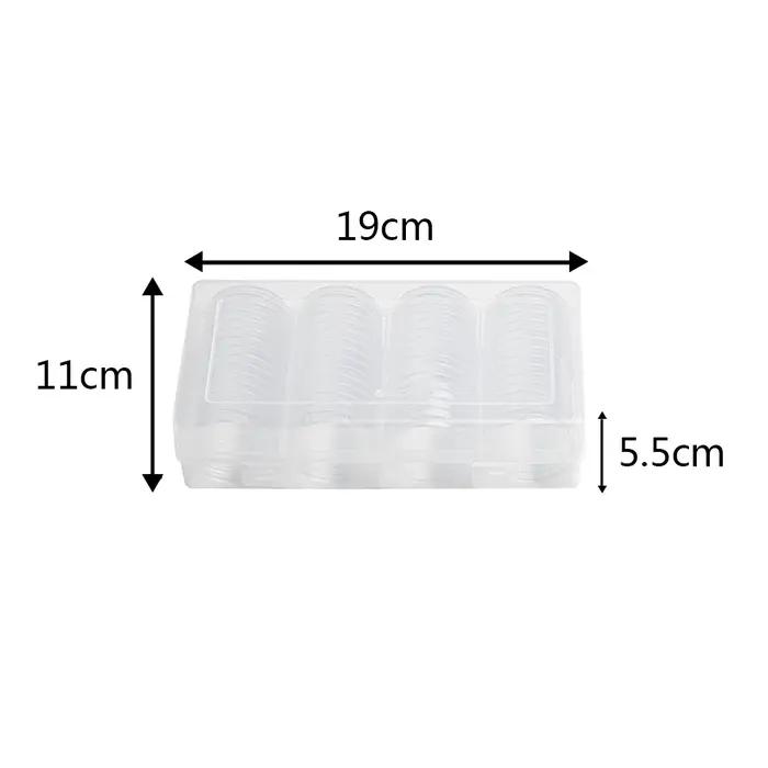 Boîte de rangement de pièces de monnaie 40mm, conteneur rond transparent en plastique pour capsules