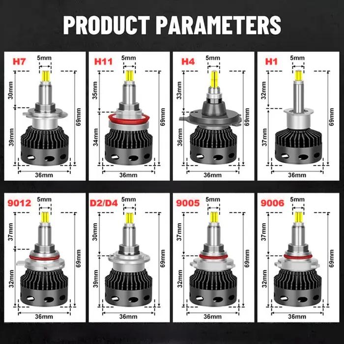 D1S Ampoule LED 80000LM 300W 360 CSP LED H7 H4 D3S D2S D4S H11 H1 H8 9005 HB3 9006 HB4 9012 HIR2 D1R