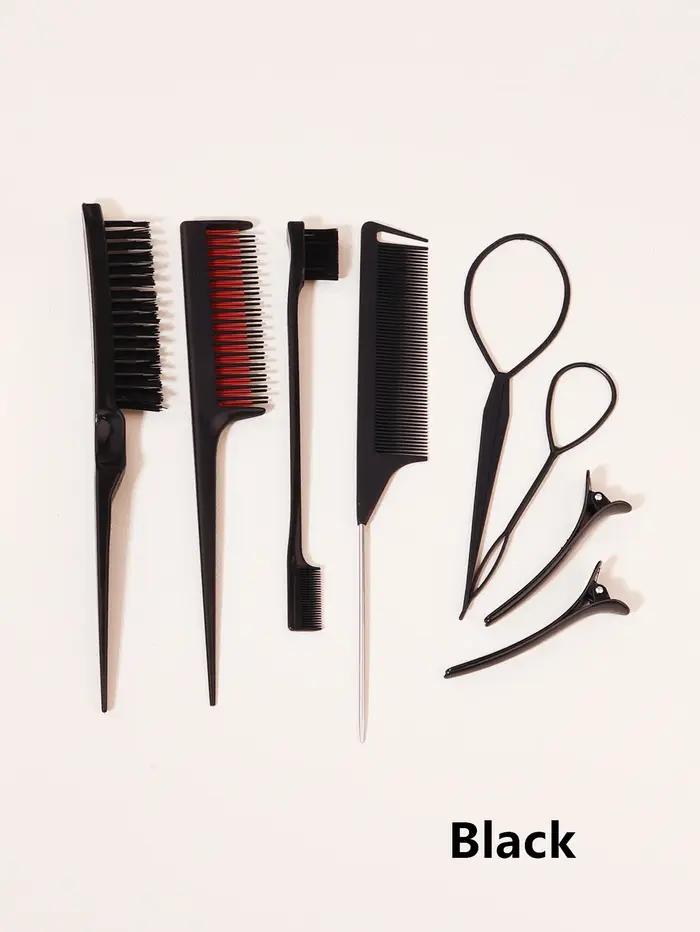 Ensemble de peignes de coiffure 8 pièces avec peigne à triple déchirure, peigne à queue de souris, b