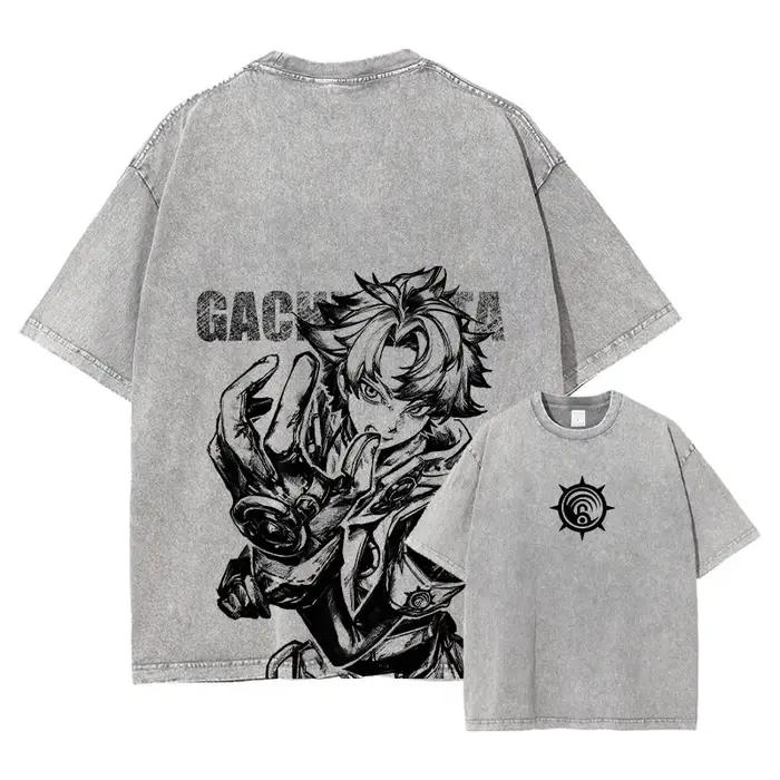 Anime Gachiakuta T-shirt Manga dessin animé Jabber Rudo Enjin Vintage lavé hauts t-shirts Harajuku m