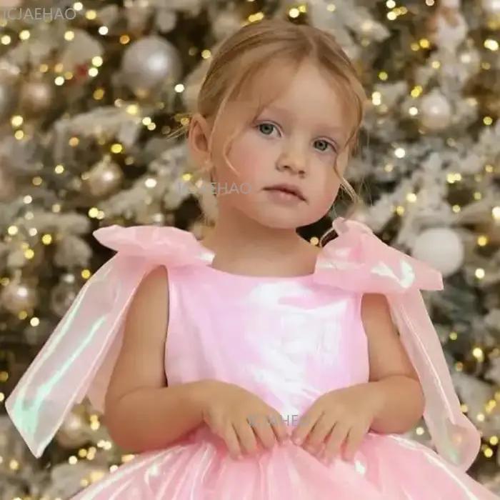 Nouvelle Robe de Princesse Rose pour Filles, Tenue de Cérémonie Florale pour Anniversaire, Vêtements