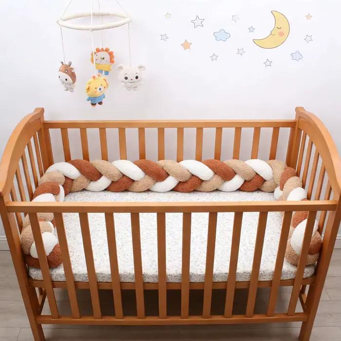 Tour de lit bébé tressé 1M 2M 3M 4M, protection de berceau et coussin de lit pour nourrisson, décora