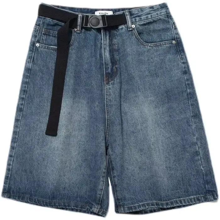 Y2K Baggy avec ceinture Jean Shorts Vintage jambe large Denim Shorts américain Streetwear décontract