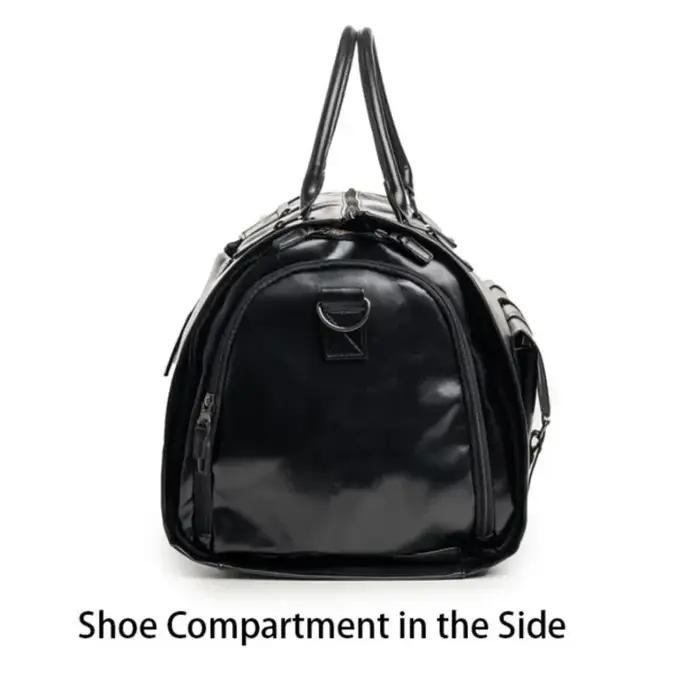 Sac de voyage d'affaires en cuir PU pour homme, grand sac de voyage convertible 2-en-1, imperméable,
