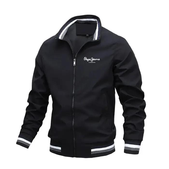 Nouvelle veste décontractée à col montant pour homme, printemps et automne, fermeture éclair, veste