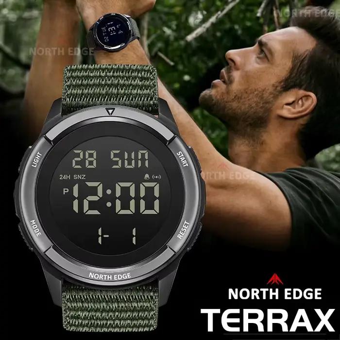 Montres numériques pour hommes NORTH EDGE 2026 TERRAX, sports de plein air, natation, étanches 50 m,