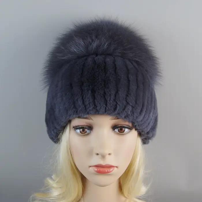 Russie nouveau Style femmes réel véritable fourrure de renard bonnets chapeau filles naturel réel Re