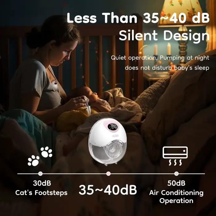 Tire-lait électrique portable MAMIJOY 4 modes 36 niveaux - Silencieux 35dB mains libres allaitement