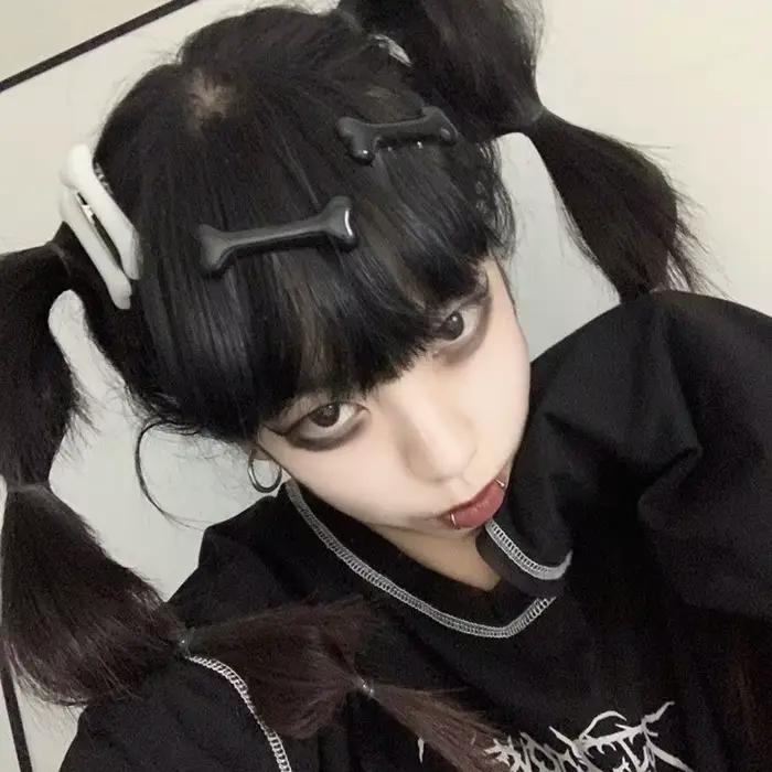 1/10 pièces Y2K mode gothique femmes Gril chapeaux Barrettes bandeau accessoires vif chien os pinces