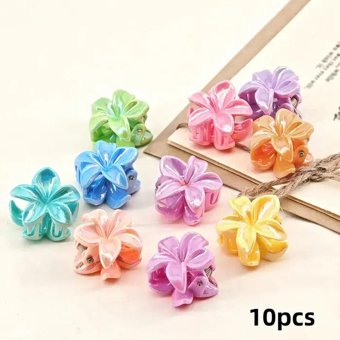 Pinces à cheveux d'été en forme de fleur de jonquille de couleurs mélangées, 10 pièces, jolies pince