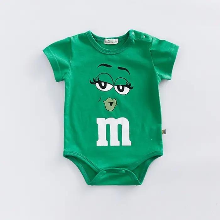 Barboteuse mignonne à manches courtes, vêtements pour nouveau-nés, couleur unie, body pour bébés gar