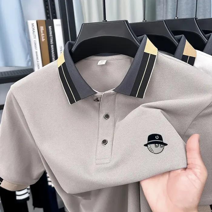 Nouvelle Collection – Polo d'été pour homme à manches courtes avec revers, motif lettres, design de
