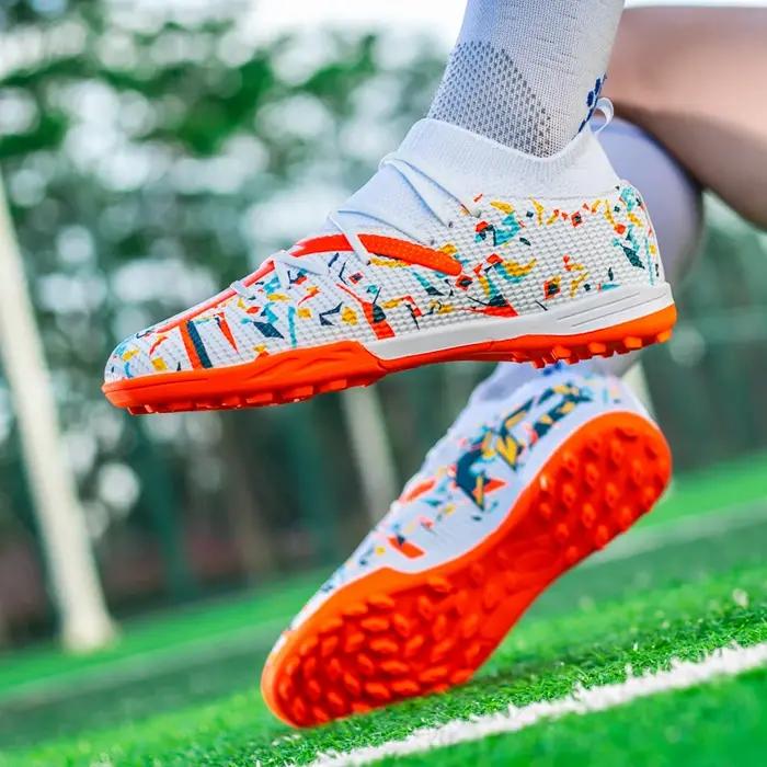 Crampons de Football sur gazon hommes professionnels bottes de Football respirant maille jeunesse ch