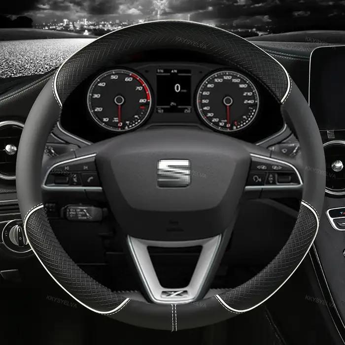 Housse de volant de voiture en cuir microfibre, 38cm, antidérapante, pour Seat Tarraco Arona Ateca I