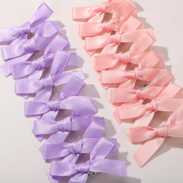 Mini nœud papillon pour enfants, couleur unie, avec pince à cheveux, Style Ballet, ruban tressé, acc